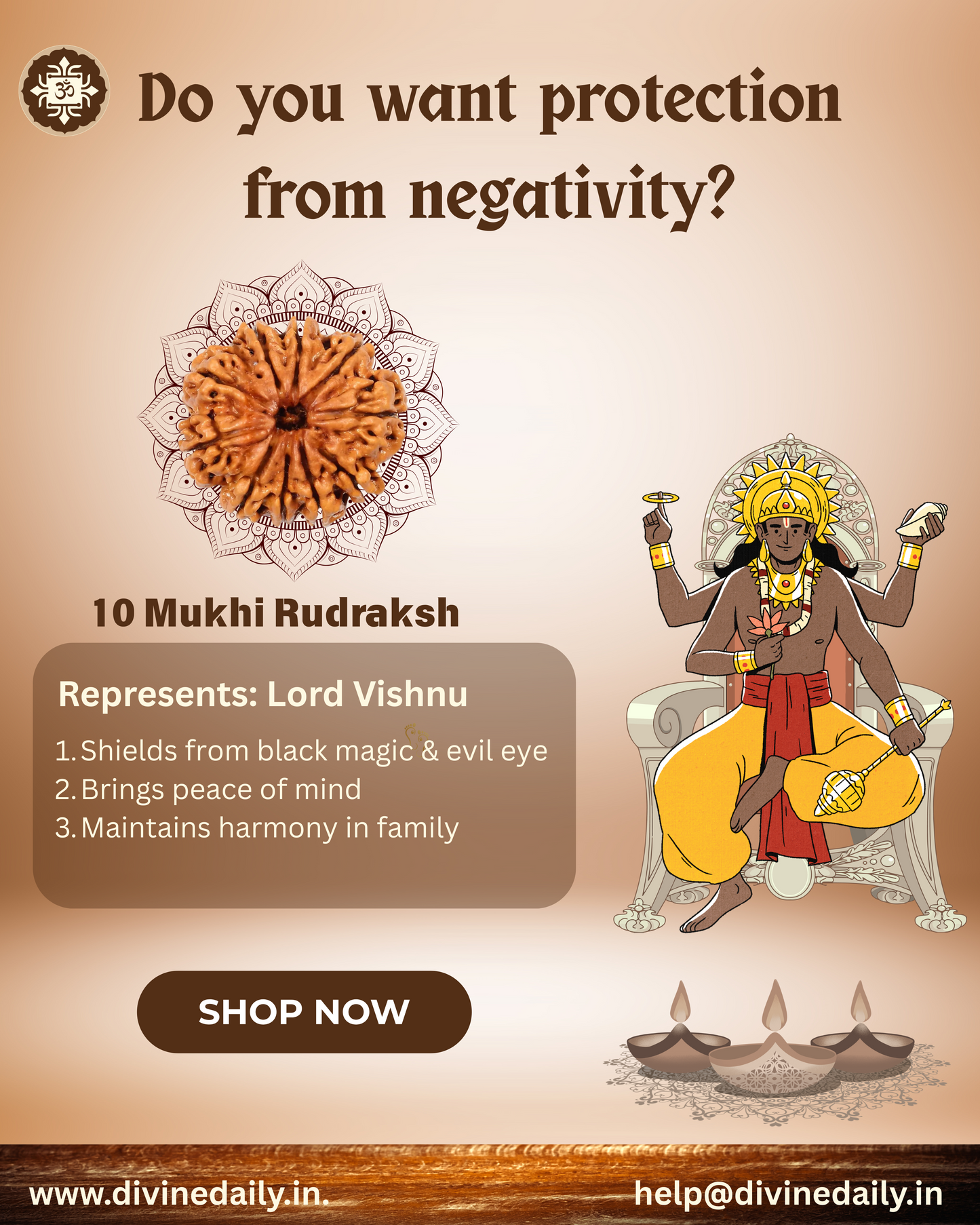 10 Mukhi Lab Tested Rudraksha