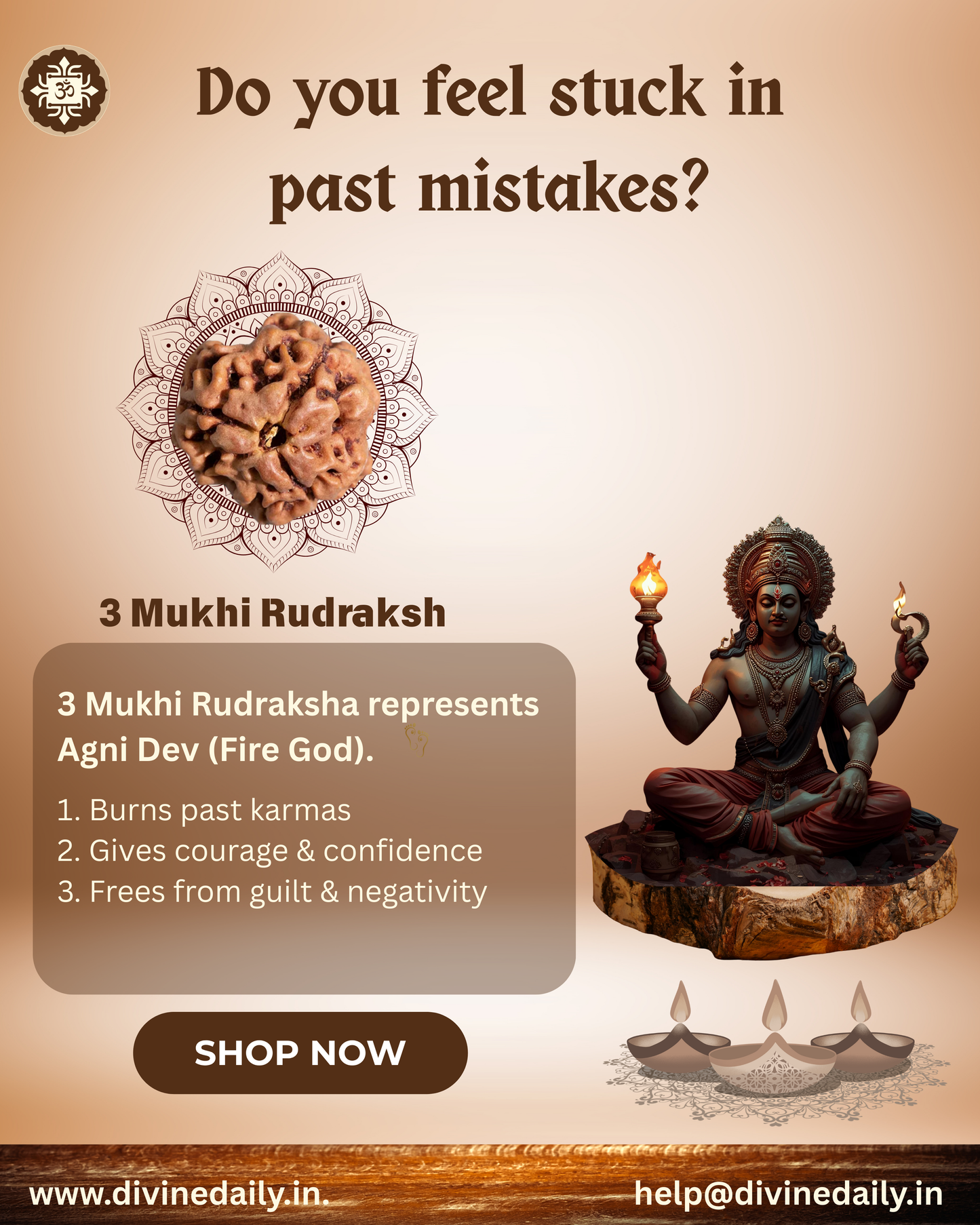 03 Mukhi Lab Tested Rudraksha