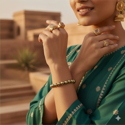 Golden Pyrite Abundance Bead Bracelet - Divine Balance Series